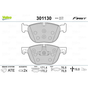 VALEO 301130 Brake Pad Set Front for