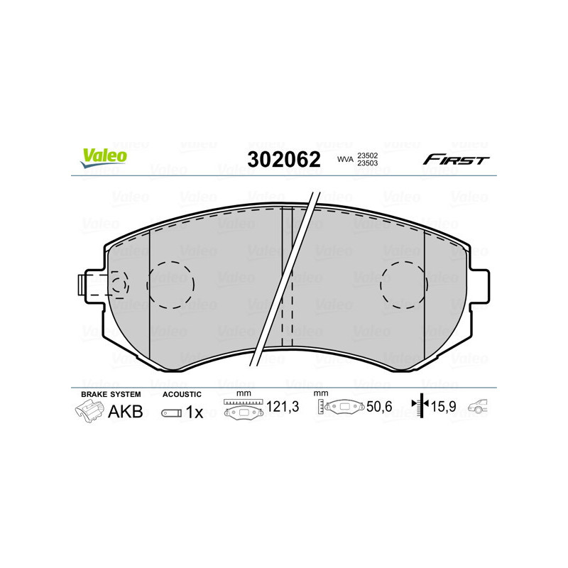 VALEO 302062 Plaquettes de frein Avant pour
