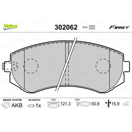 VALEO 302062 Plaquettes de frein Avant pour