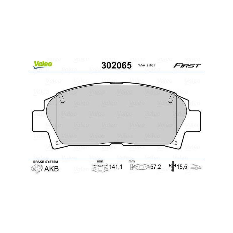 VALEO 302065 Plaquettes de frein Avant pour