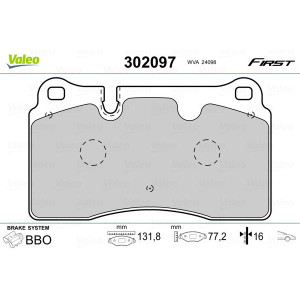 VALEO 302097 Pastiglie freno Anteriore per