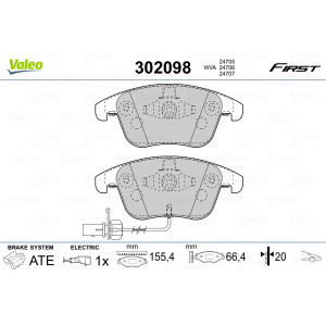 VALEO 302098 Pastiglie freno Anteriore per
