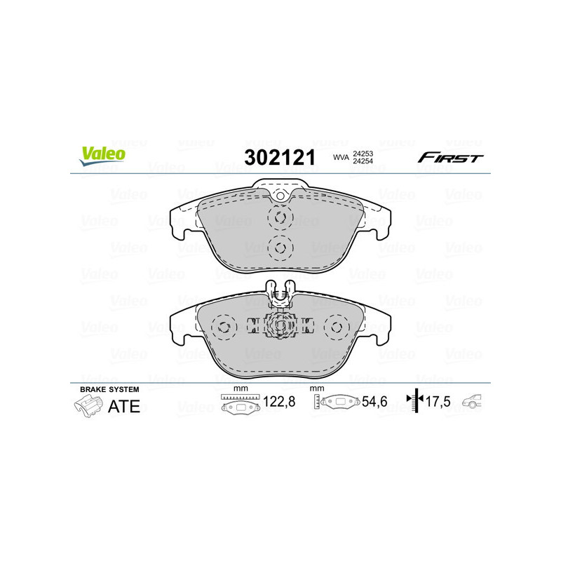 VALEO 302121 Pastiglie freno Posteriore per