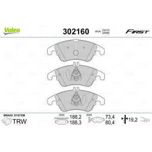 VALEO 302160 Pastillas de freno Delantero para