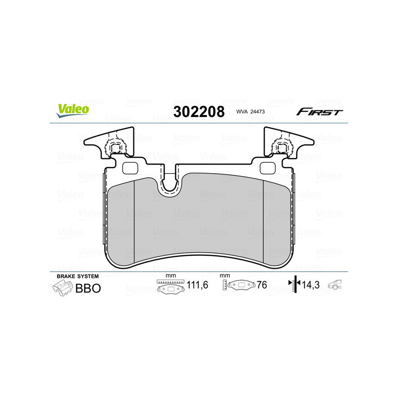 VALEO 302208 Klocki hamulcowe Tył dla