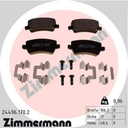 REAR Brake Pads for Ford Land Rover Volvo ZIMMERMANN 24496.170.2