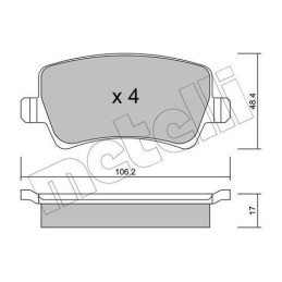 REAR Brake Pads for Ford Land Rover Volvo METELLI 22-0676-0