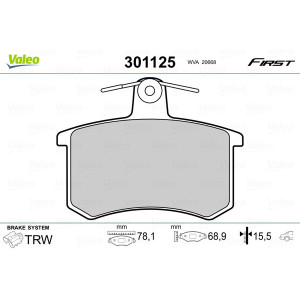 VALEO 301125 Brzdové platničky Zadné pre