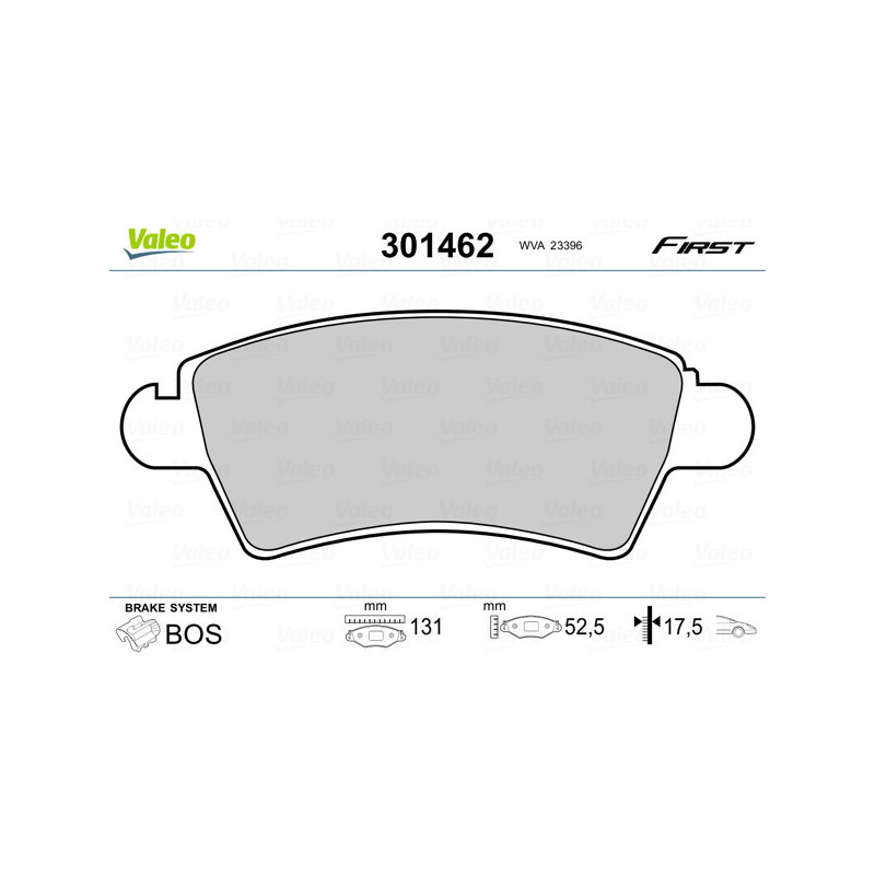 VALEO 301462 Bremsbeläge Vorne für