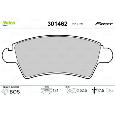 VALEO 301462 Klocki hamulcowe Przód dla