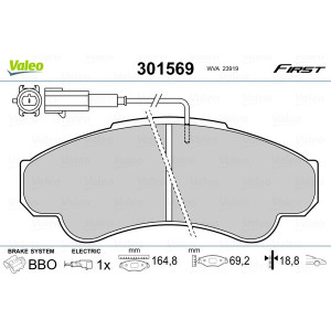 VALEO 301569 Pastillas de freno Delantero para