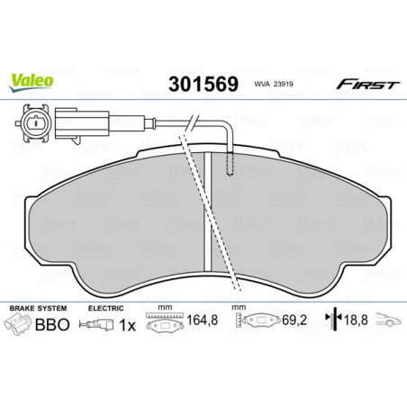 VALEO 301569 Klocki hamulcowe Przód dla