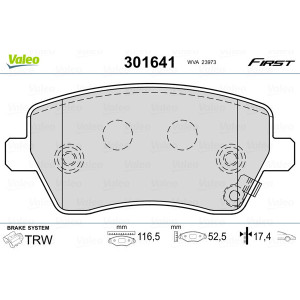 VALEO 301641 Pastillas de freno Delantero para