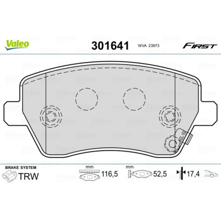 VALEO 301641 Pastiglie freno Anteriore per