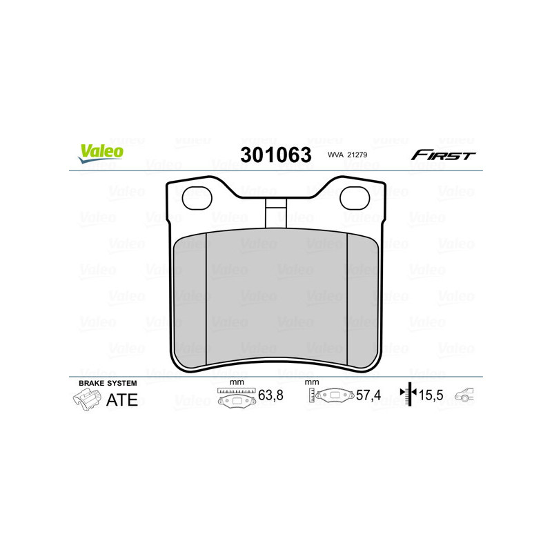VALEO 301063 Brzdové platničky Zadné pre
