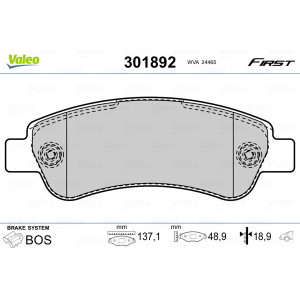 VALEO 301892 Pastillas de freno Trasero para