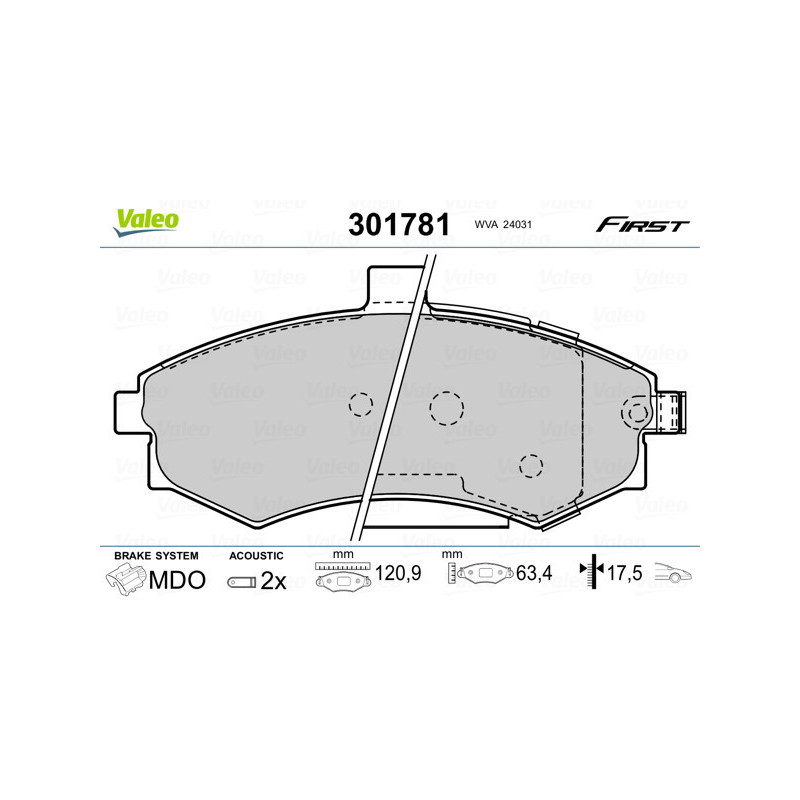 VALEO 301781 Pastiglie freno Anteriore per