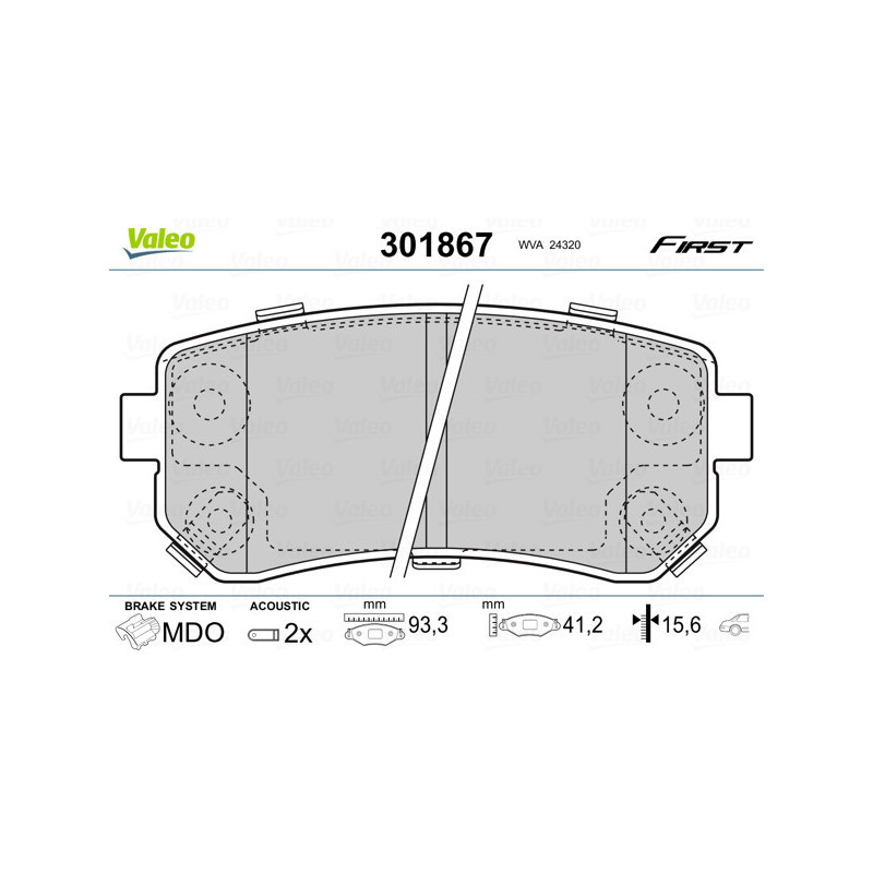VALEO 301867 Pastillas de freno Trasero para
