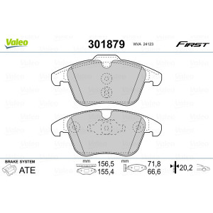 VALEO 301879 Brzdové platničky Predné pre