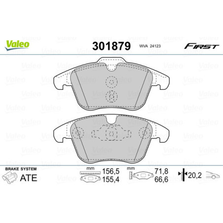 VALEO 301879 Klocki hamulcowe Przód dla
