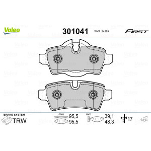 VALEO 301041 Pastillas de freno Trasero para