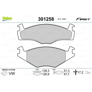 VALEO 301258 Klocki hamulcowe Przód dla
