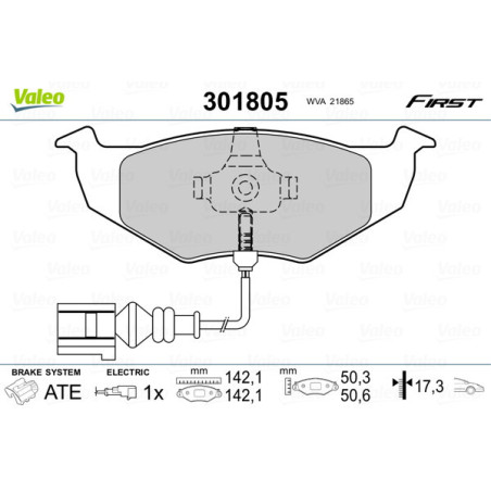 VALEO 301805 Klocki hamulcowe Przód dla