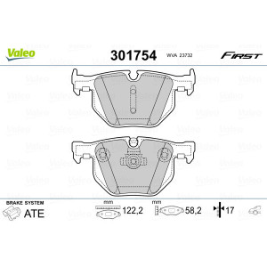 VALEO 301754 Pastillas de freno Trasero para