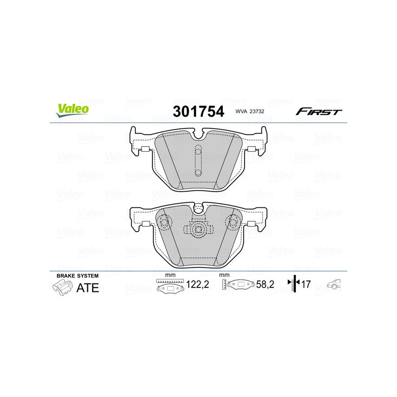 VALEO 301754 Plaquettes de frein Arrière pour