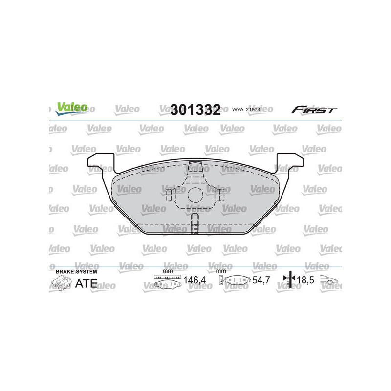 VALEO 301332 Pastiglie freno Anteriore per