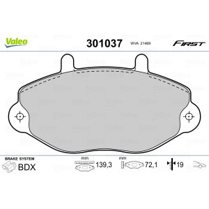 VALEO 301037 Pastillas de freno Delantero para