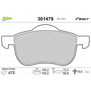 VALEO 301479 Pastillas de freno Delantero para