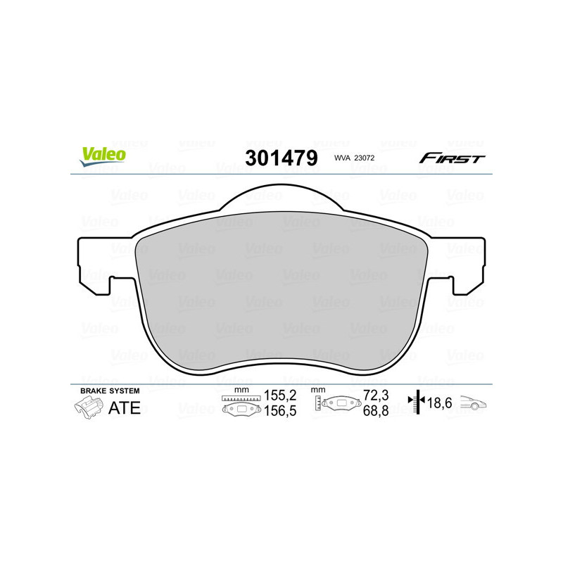 VALEO 301479 Pastiglie freno Anteriore per