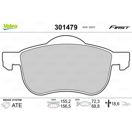 VALEO 301479 Pastiglie freno Anteriore per