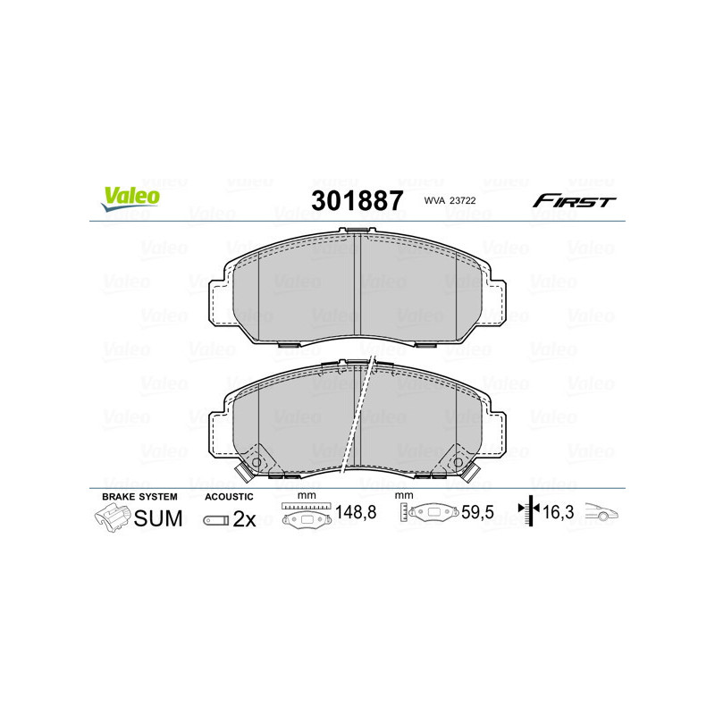 VALEO 301887 Bremsbeläge Vorne für