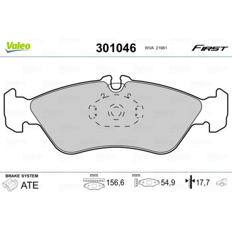 VALEO 301046 Bremsbeläge Hinten für