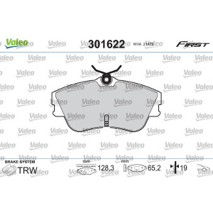 VALEO 301622 Klocki hamulcowe Przód dla