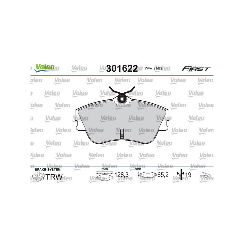 VALEO 301622 Brzdové destičky Přední pro