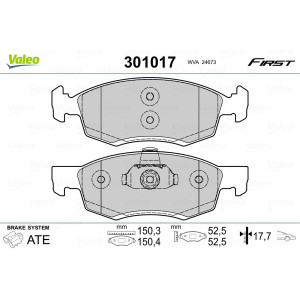 VALEO 301017 Pastillas de freno Delantero para