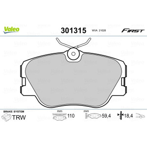 VALEO 301315 Pastiglie freno Anteriore per
