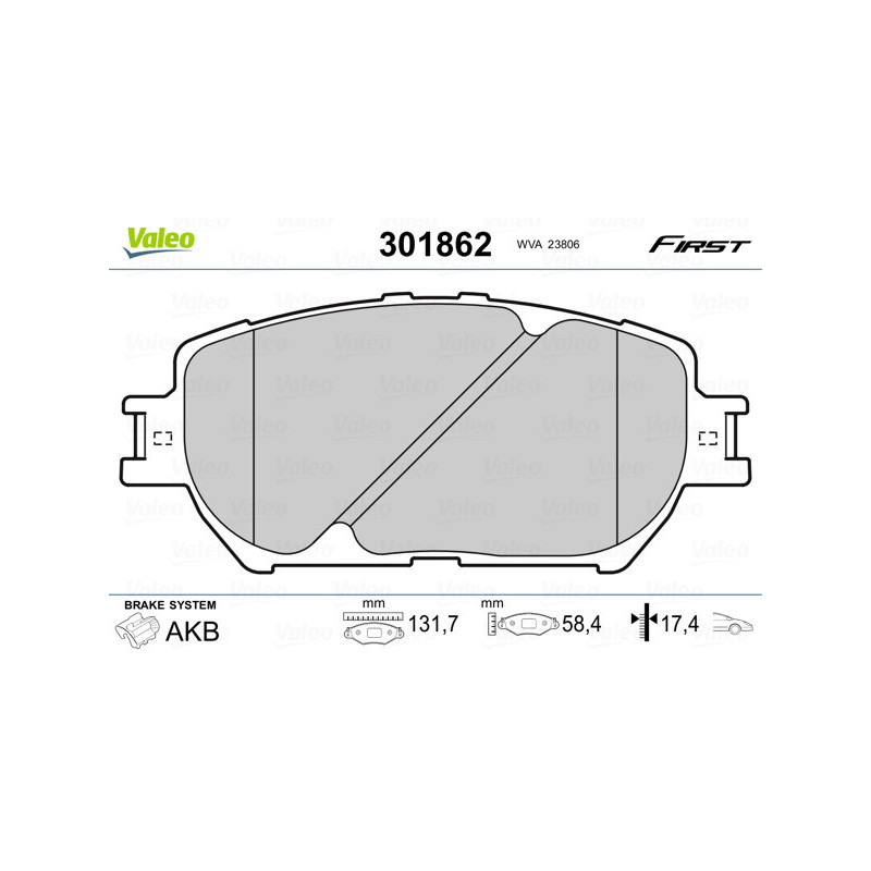 VALEO 301862 Plaquettes de frein Avant pour
