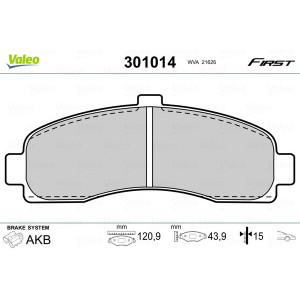VALEO 301014 Brzdové platničky Predné pre