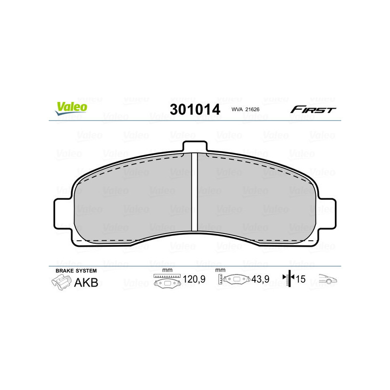 VALEO 301014 Plaquettes de frein Avant pour