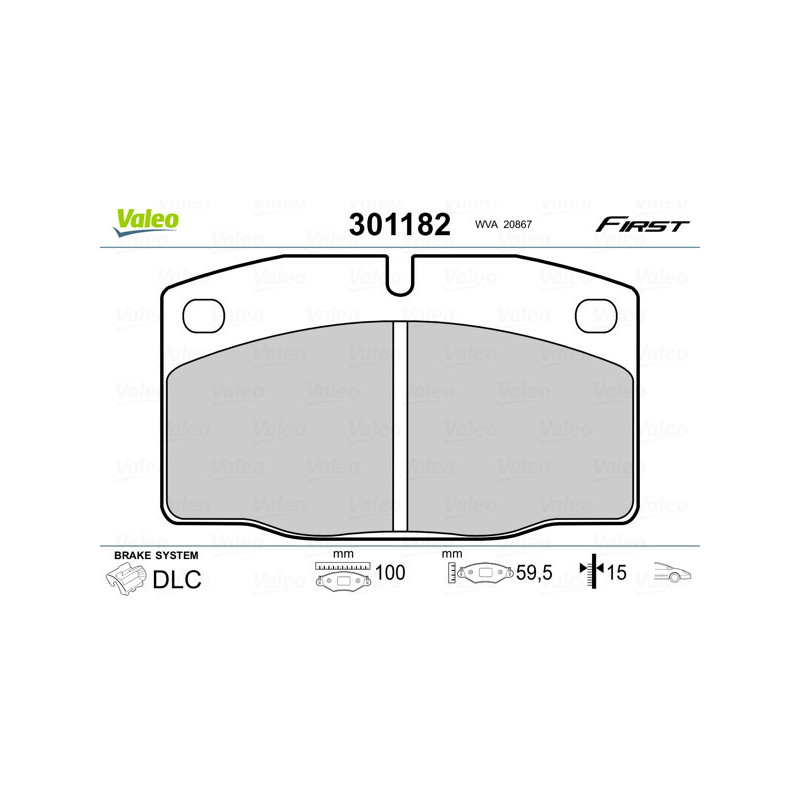 VALEO 301182 Brzdové destičky