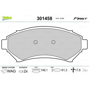 VALEO 301458 Pastillas de freno Delantero para
