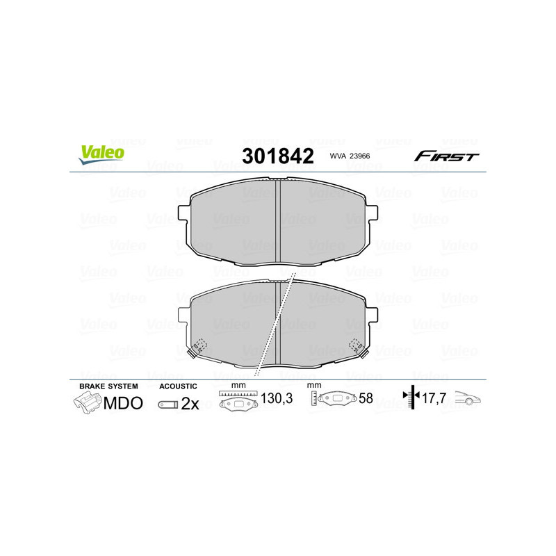 VALEO 301842 Pastillas de freno Delantero para