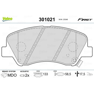 VALEO 301021 Pastiglie freno Anteriore per