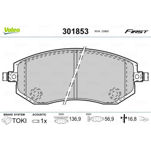 VALEO 301853 Pastillas de freno Delantero para