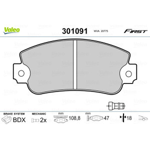 VALEO 301091 Plaquettes de frein Avant pour