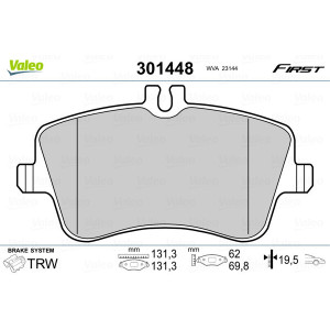 VALEO 301448 Klocki hamulcowe Przód dla